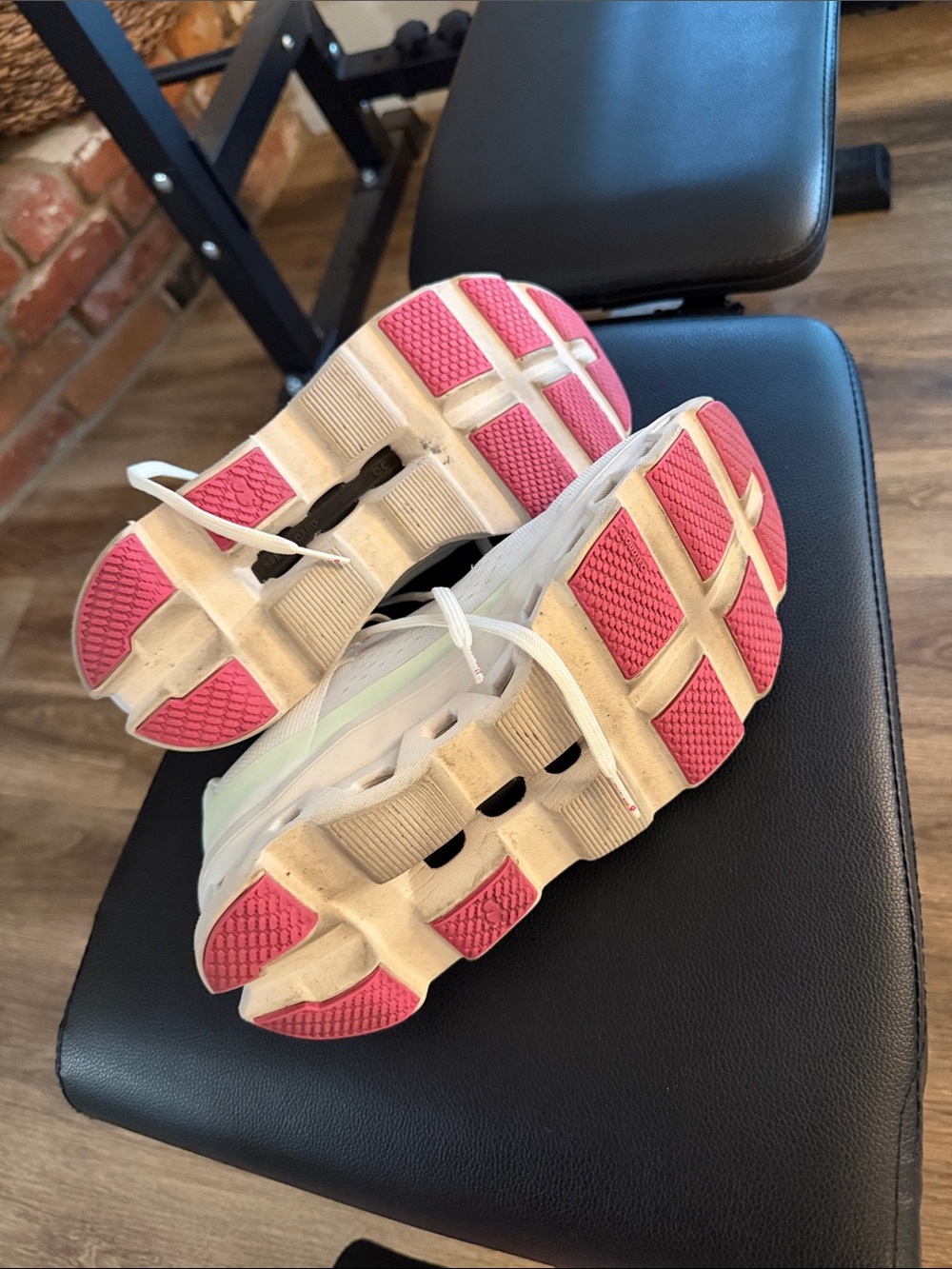 On Running Cloudtec White Sneakers with Pink Accents - Picture 3 of 3